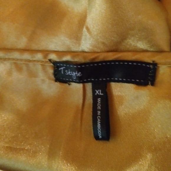T Style Gold Satin Surplice Bodice Camisole Size XL - Picture 4 of 5